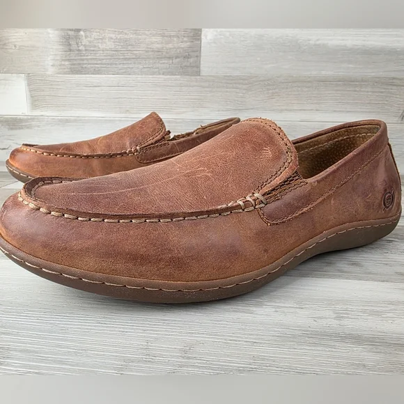 Born Loafers Mens 13 M Tan Leather Slip On Moc Toe Driving Casual Handcrafted Marcel | Born Shoes main image 4